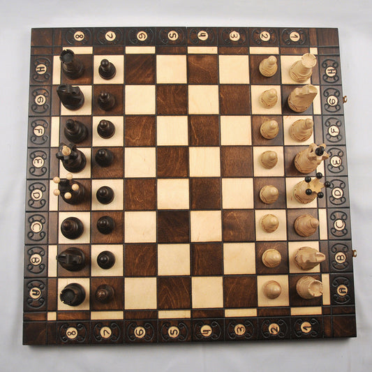 Ambassador marron – grand format maison jeu d’échecs en bois pliable, stratégie cadeau déco maison
