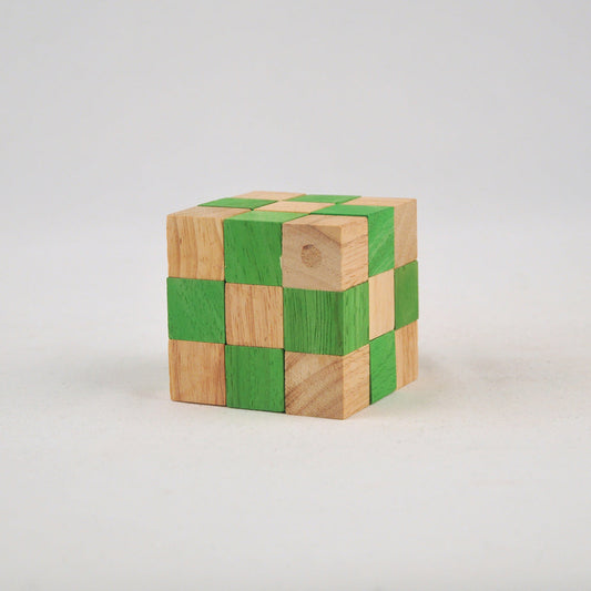 Cube serpent - Taille M casse-tête en bois niveau 3, défi logique ado adulte à partager