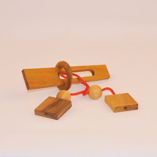 Fourchette du diable casse-tête en bois niveau 1, jeu de patience enfant ado famille