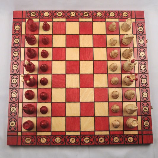 Ambassador – Rouge – maison et déco jeu d’échecs en bois pliable, stratégie cadeau déco maison