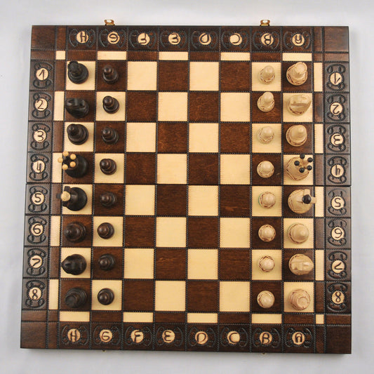 jeu d’échecs Senator en bois pliable avec pièces lestées, cadeau stratégie décoration maison