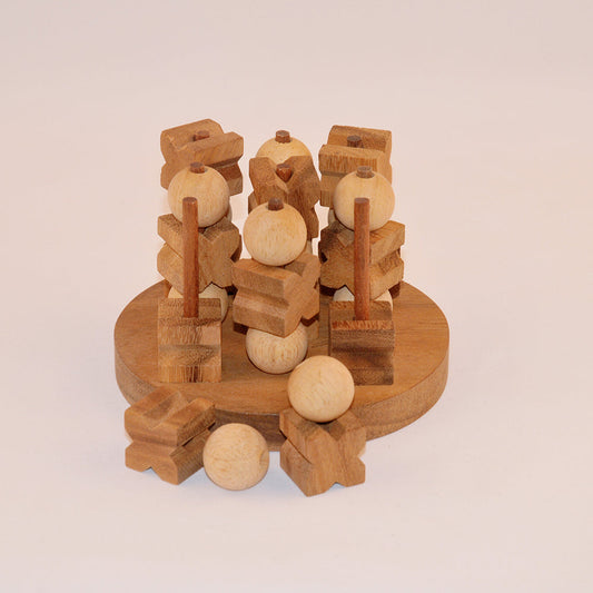 3D I Tic-Tac-Toe – jeu en bois original à offrir jeu en bois original pour famille, apéro ou soirée entre amis