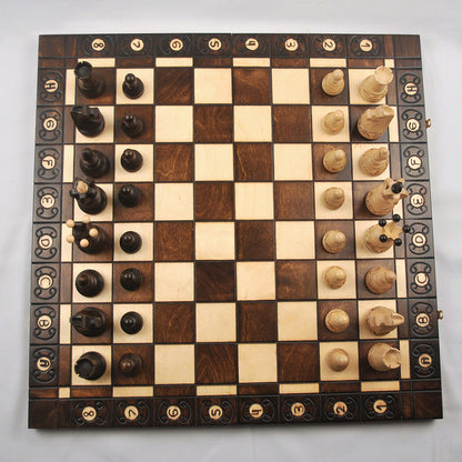Ambassador marron – grand format maison jeu d’échecs en bois pliable, stratégie cadeau déco maison