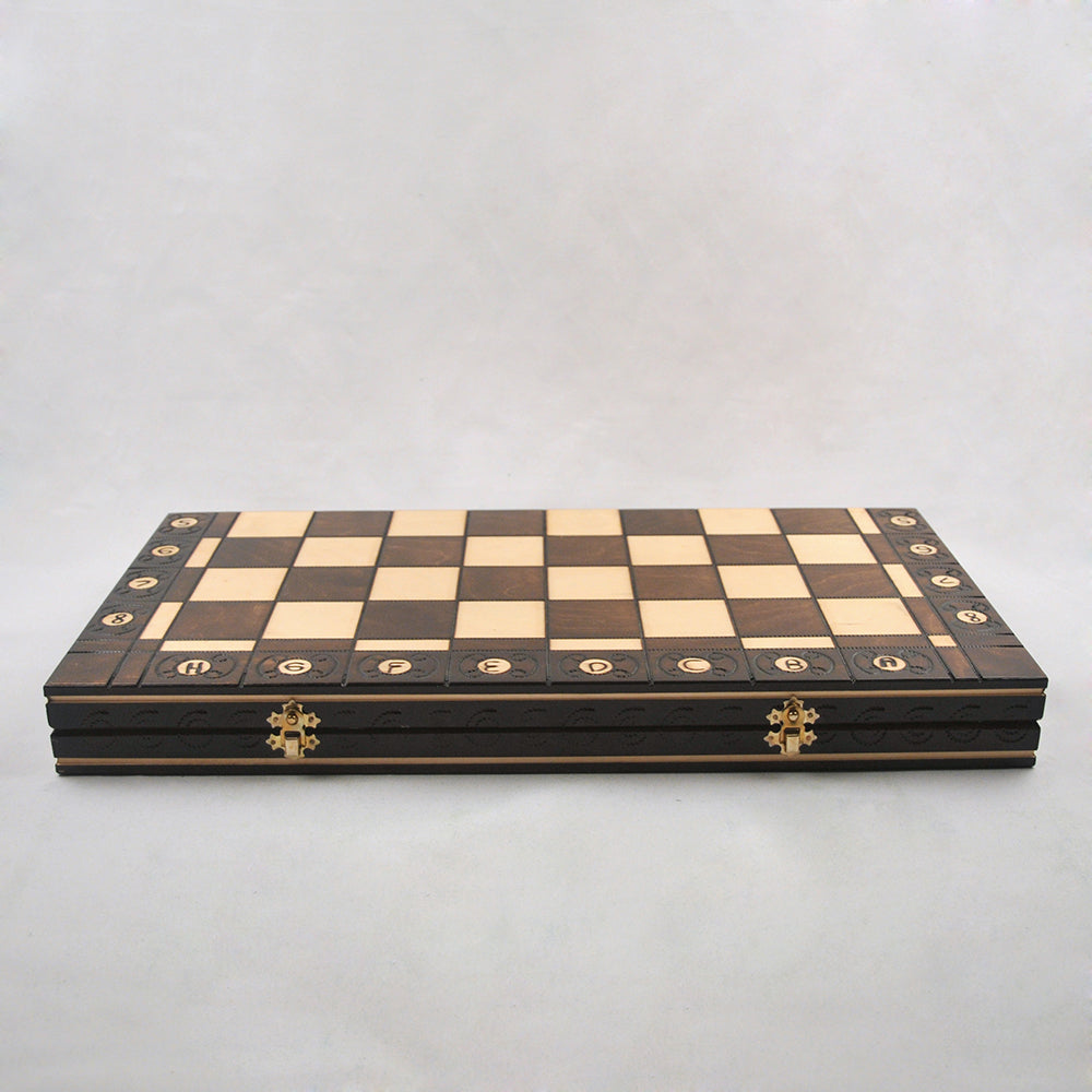 Ambassador marron – grand format maison jeu d’échecs en bois pliable, stratégie cadeau déco maison
