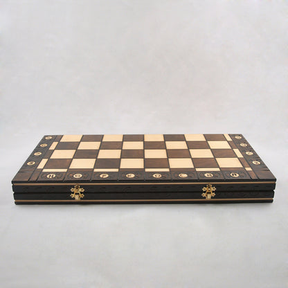 Ambassador marron – grand format maison jeu d’échecs en bois pliable, stratégie cadeau déco maison