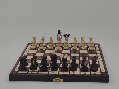 jeu d’échecs Touriste en bois pliable format voyage, stratégie et cadeau élégant