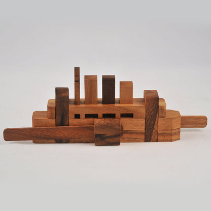 Bateau casse-tête en bois niveau 2, jeu de patience enfant ado famille
