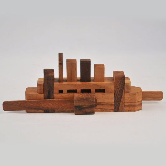 Bateau casse-tête en bois niveau 2, jeu de patience enfant ado famille