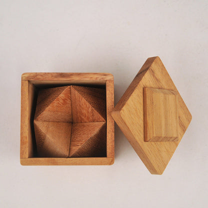 Deux pyramides dans une boîte casse-tête en bois niveau 2, jeu de patience enfant ado famille