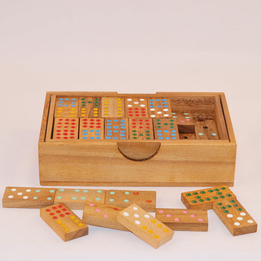 Domino double 9 en bois – jeu de société original jeu en bois original pour famille, apéro ou soirée entre amis