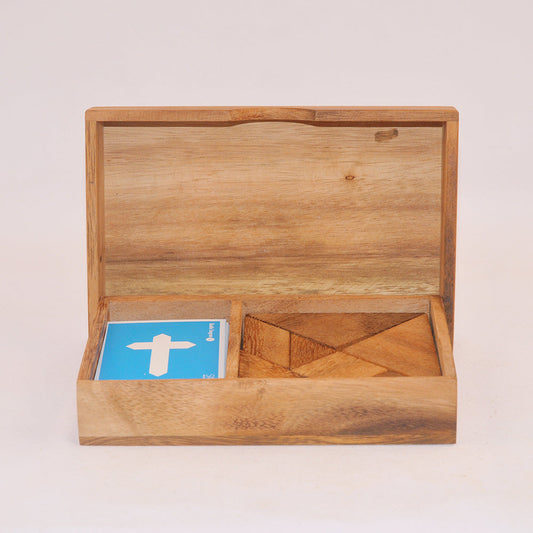 Double tangram casse-tête en bois niveau 3, défi logique ado adulte à partager