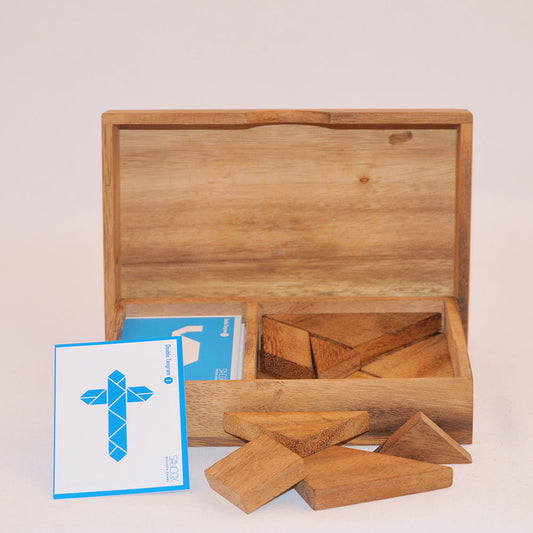 Double tangram casse-tête en bois niveau 3, défi logique ado adulte à partager