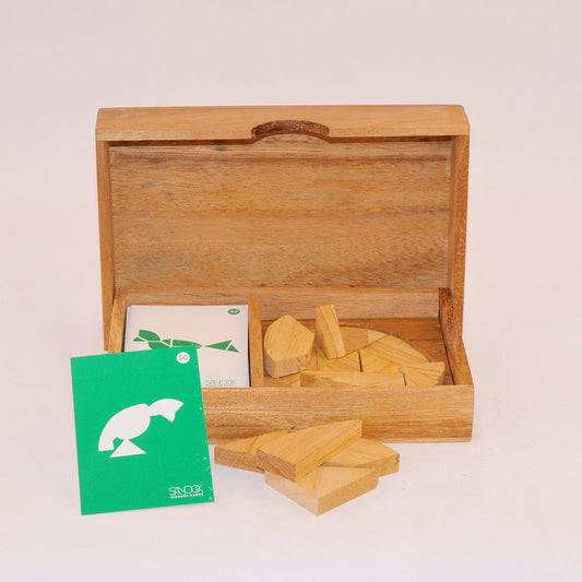 Double tangram oeuf casse-tête en bois niveau 3, défi logique ado adulte à partager