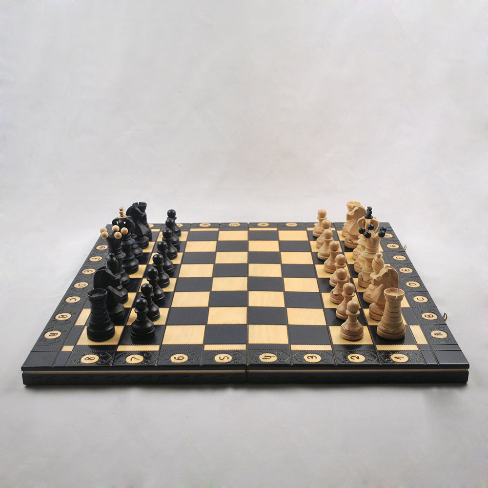 Ambassador – Bleu – maison et déco jeu d’échecs en bois pliable, stratégie cadeau déco maison