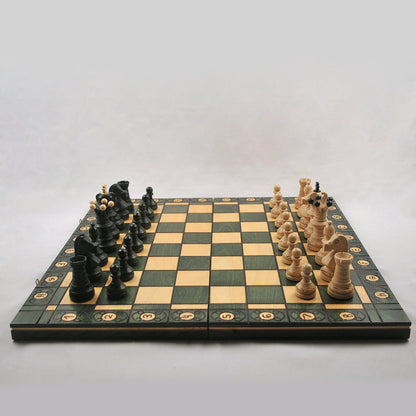 Ambassador – Émeraude – maison et déco jeu d’échecs en bois pliable, stratégie cadeau déco maison