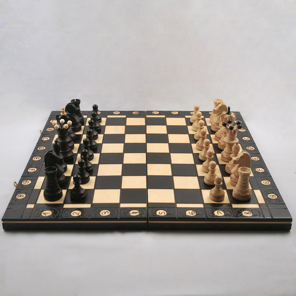 Ambassador – Noir – maison et déco jeu d’échecs en bois pliable, stratégie cadeau déco maison