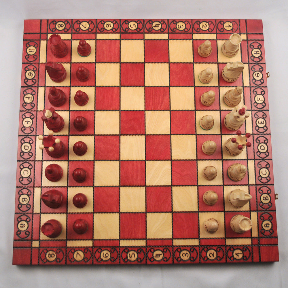 Ambassador – Rouge – maison et déco jeu d’échecs en bois pliable, stratégie cadeau déco maison