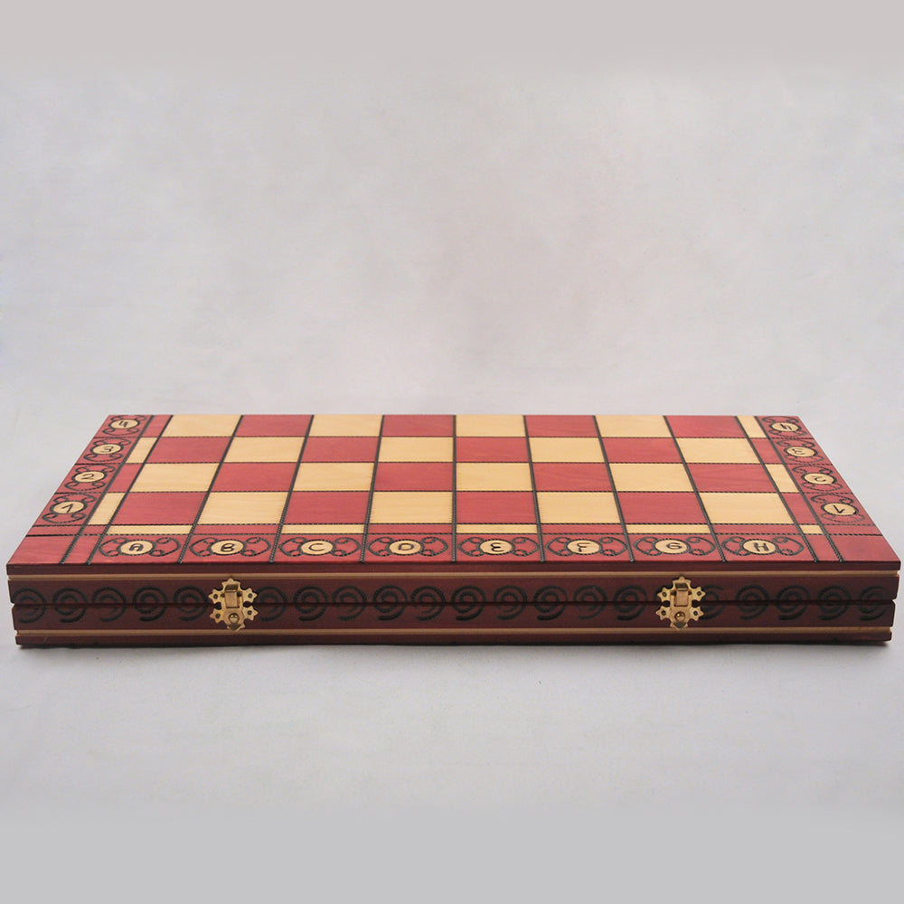 Ambassador – Rouge – maison et déco jeu d’échecs en bois pliable, stratégie cadeau déco maison