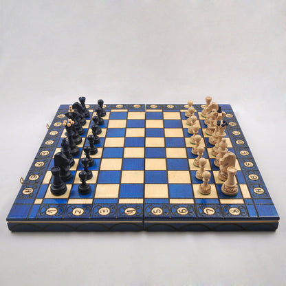 jeu d’échecs Senator en bois pliable avec pièces lestées, cadeau stratégie décoration maison