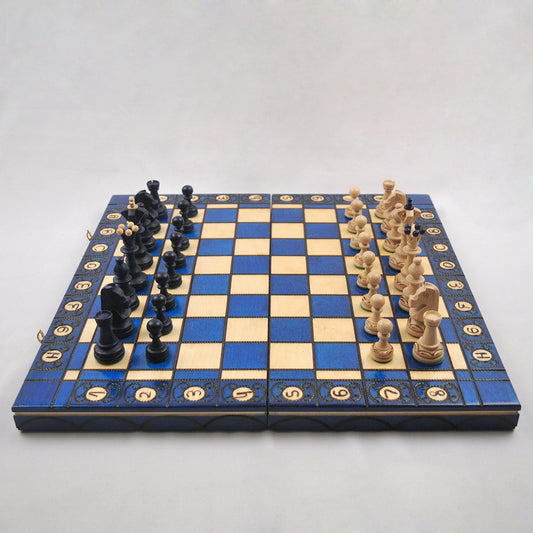 jeu d’échecs Senator en bois pliable avec pièces lestées, cadeau stratégie décoration maison