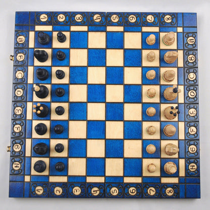 jeu d’échecs Senator en bois pliable avec pièces lestées, cadeau stratégie décoration maison