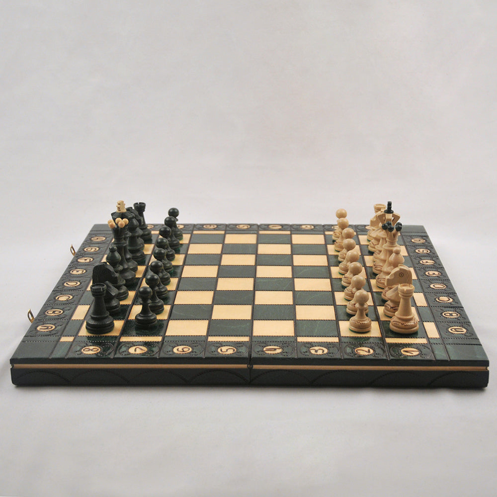 jeu d’échecs Senator en bois pliable avec pièces lestées, cadeau stratégie décoration maison