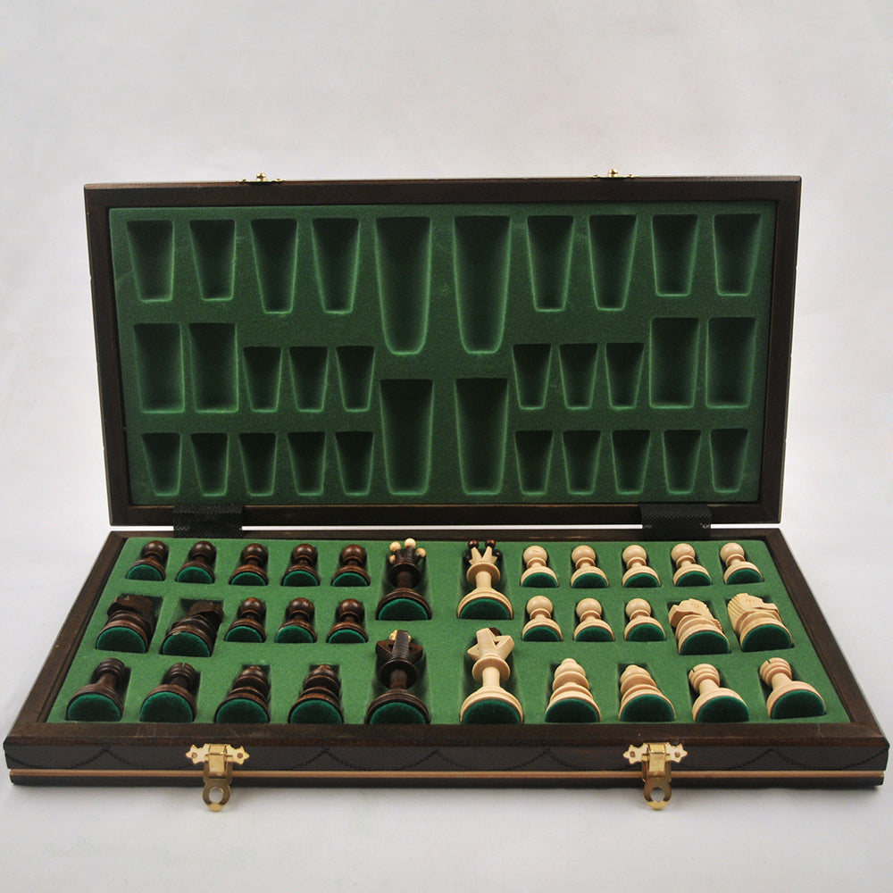 jeu d’échecs Senator en bois pliable avec pièces lestées, cadeau stratégie décoration maison