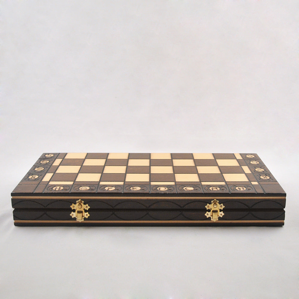 jeu d’échecs Senator en bois pliable avec pièces lestées, cadeau stratégie décoration maison