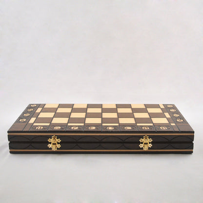 jeu d’échecs Senator en bois pliable avec pièces lestées, cadeau stratégie décoration maison