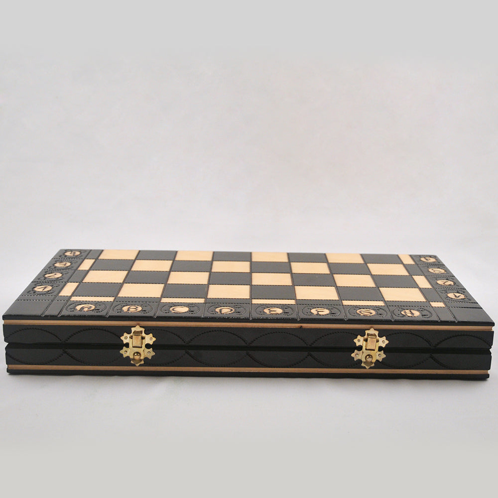 jeu d’échecs Senator en bois pliable avec pièces lestées, cadeau stratégie décoration maison