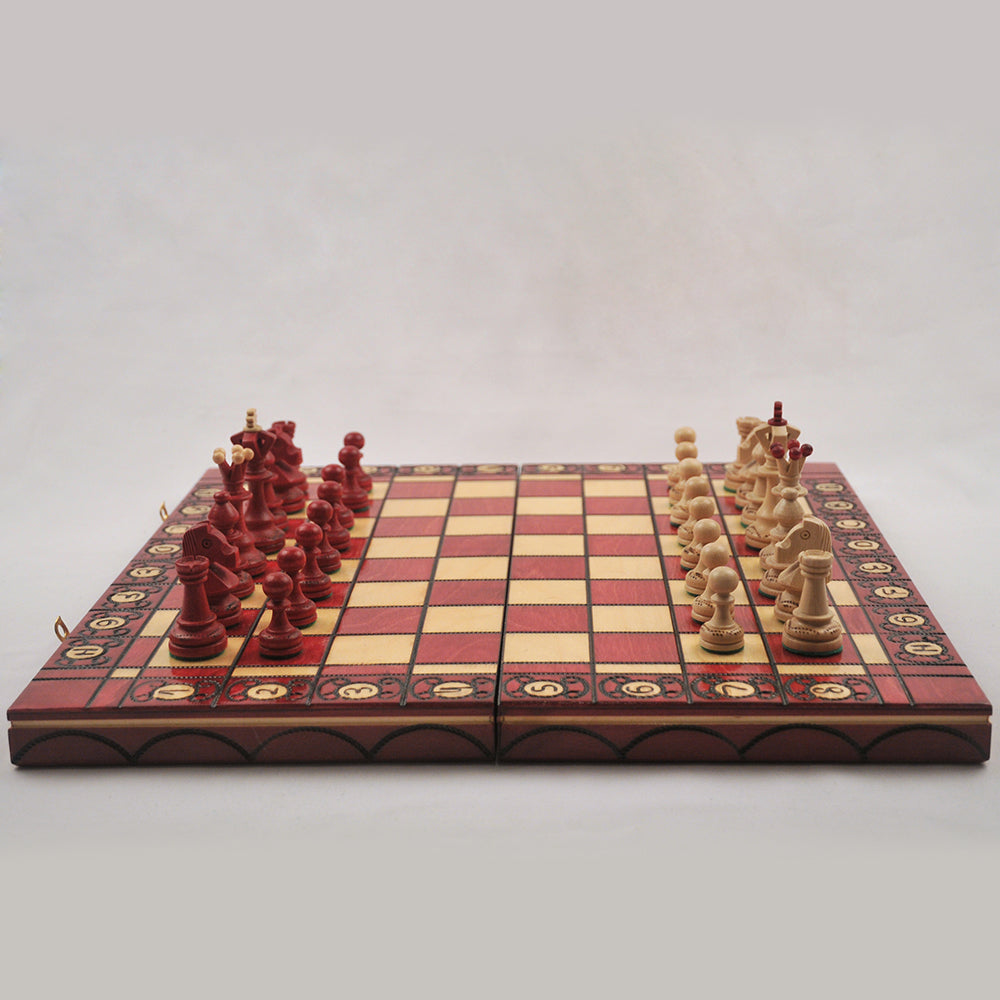 jeu d’échecs Senator en bois pliable avec pièces lestées, cadeau stratégie décoration maison