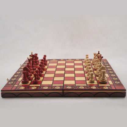 jeu d’échecs Senator en bois pliable avec pièces lestées, cadeau stratégie décoration maison