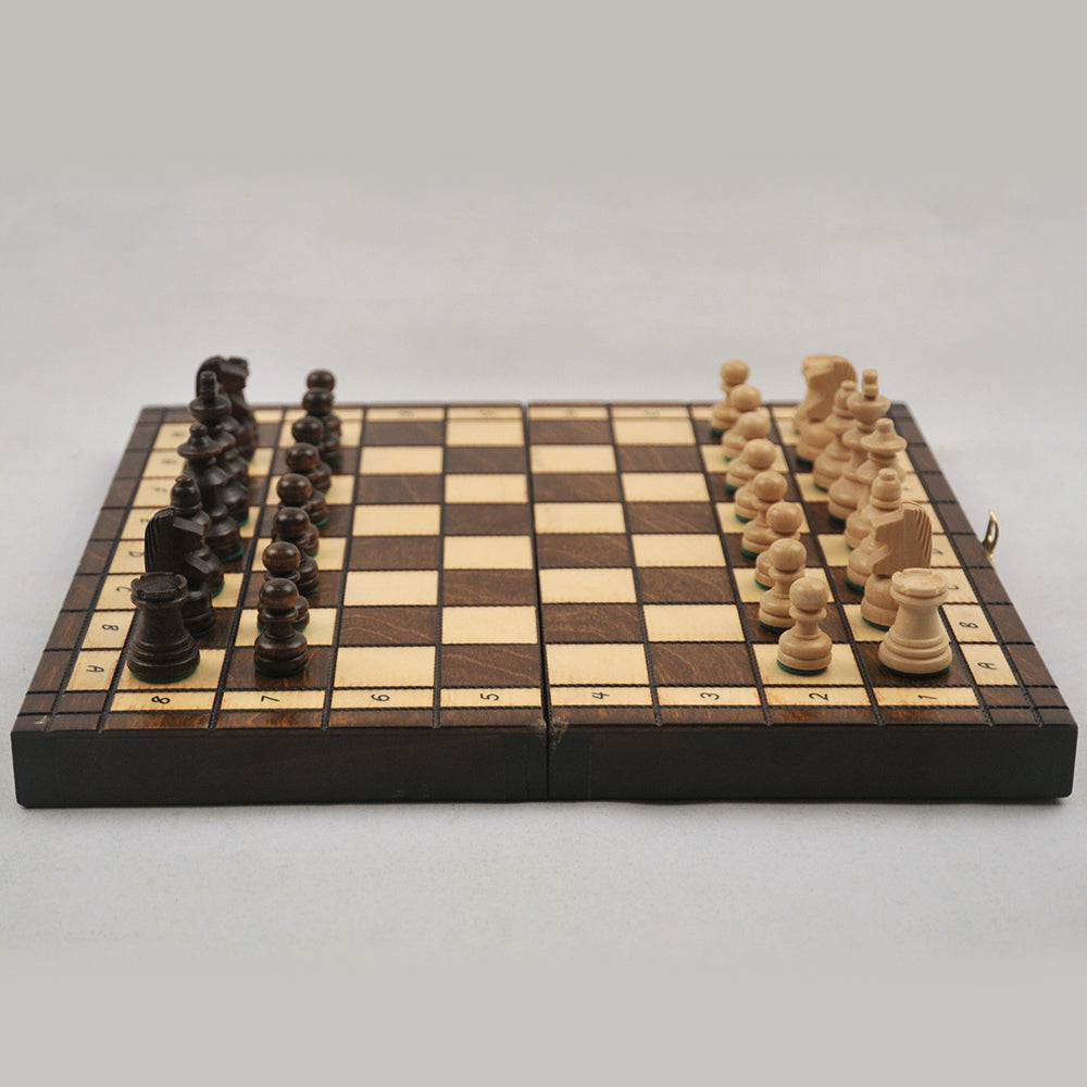 jeu d’échecs Touriste en bois pliable format voyage, stratégie et cadeau élégant
