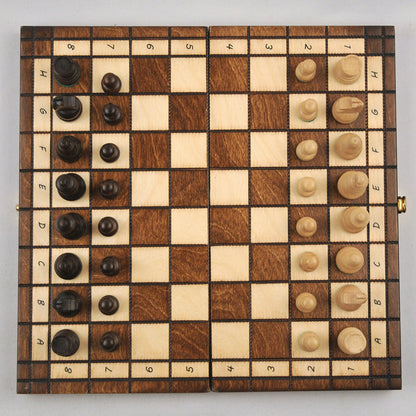 jeu d’échecs Touriste en bois pliable format voyage, stratégie et cadeau élégant