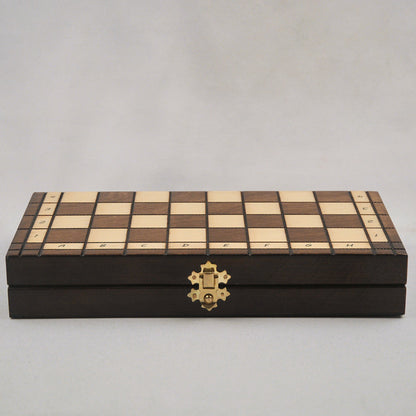 jeu d’échecs Touriste en bois pliable format voyage, stratégie et cadeau élégant