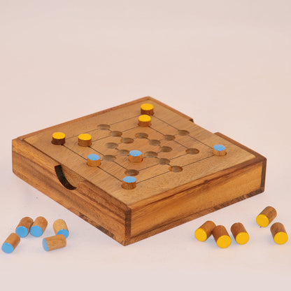 Jeu du moulin en bois – jeu de société original jeu en bois original pour famille, apéro ou soirée entre amis
