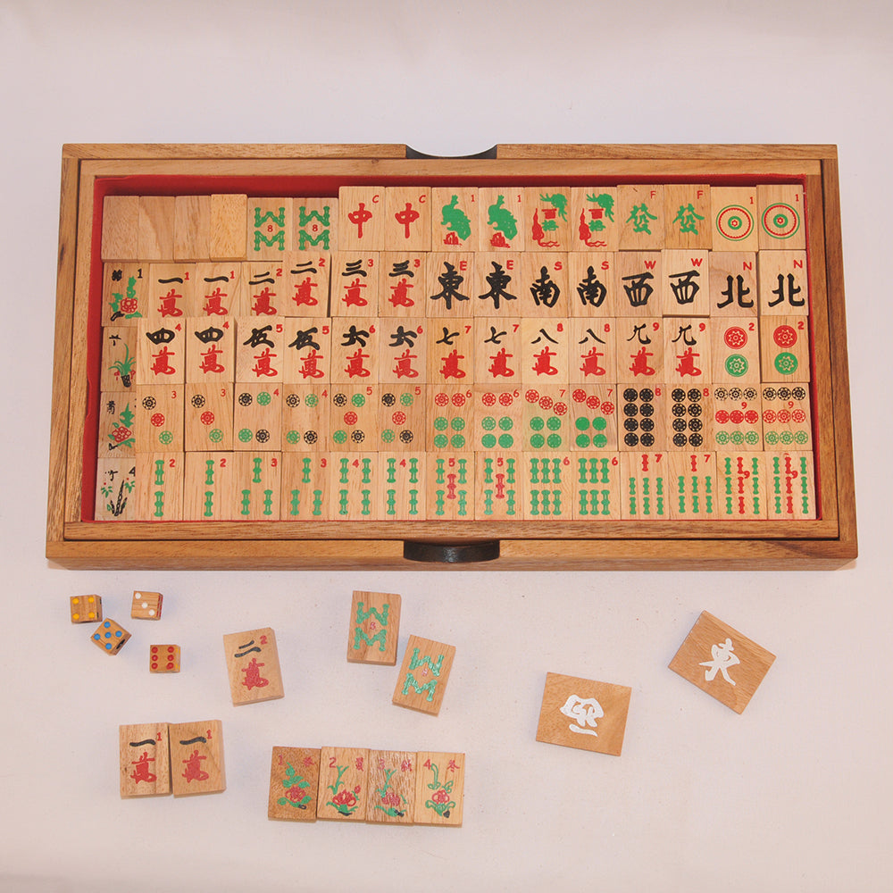 jeu Mah-jong en bois, jeu de société stratégique et cadeau original adulte