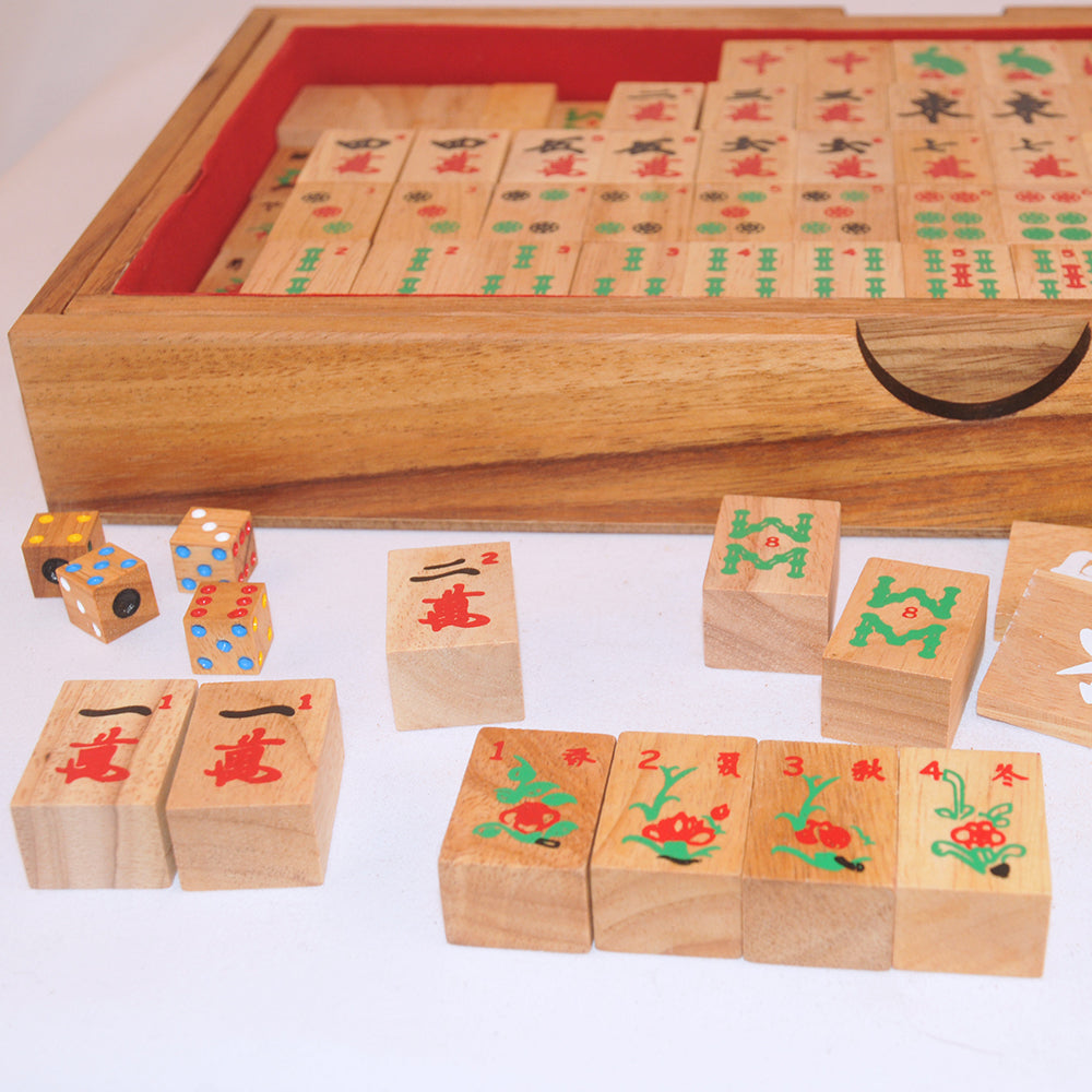 jeu Mah-jong en bois, jeu de société stratégique et cadeau original adulte