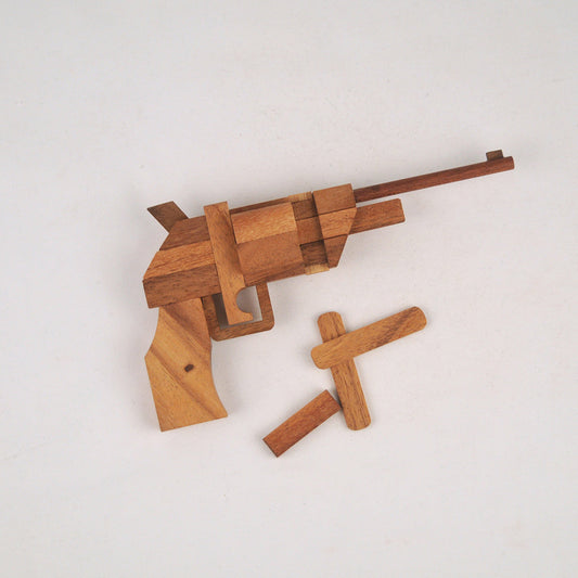 Pistolet casse-tête en bois niveau 2, jeu de patience enfant ado famille