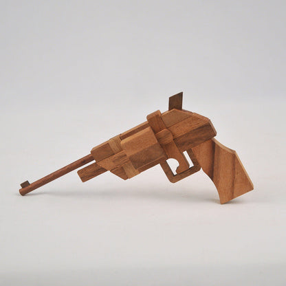 Pistolet casse-tête en bois niveau 2, jeu de patience enfant ado famille