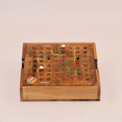 Serpents & échelles en bois – jeu de société original jeu en bois original pour famille, apéro ou soirée entre amis