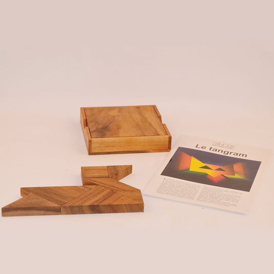 Tangram casse-tête en bois niveau 3, défi logique ado adulte à partager
